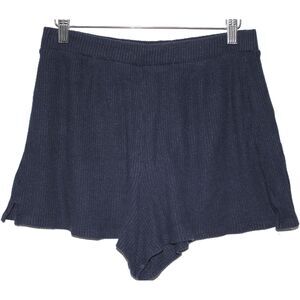 Womens Abercrombie & Fitch Blue Ribbed Stretchy Loungewear Shorts Size Medium M